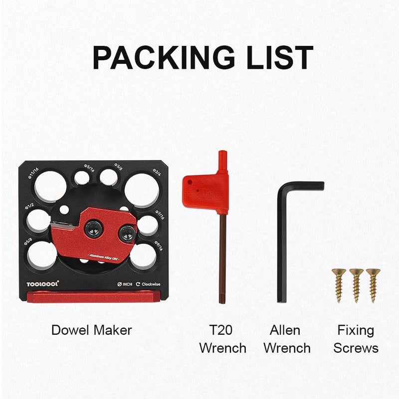 Tocool Electric Drill Carbide Inserts Dowel Maker High Speed Dowel Cutter Plate (Imperial 8 Holes) - Image 5